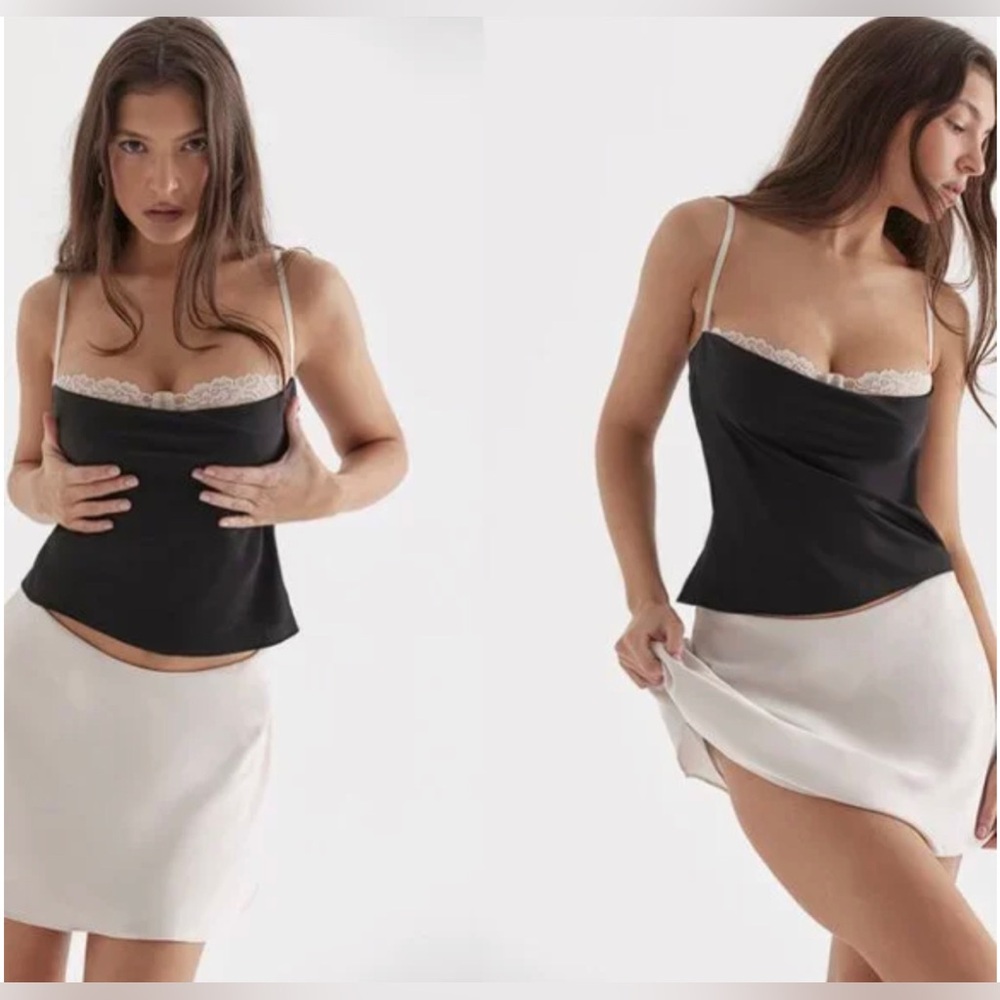 House of CB 'Eli' Black & Off White Underwired Top